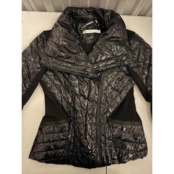 Blanc Noir Motion Panel Shiny Black Quilted Puffer Jacket Size Medium ๐ค๐ - Picture 5 of 7